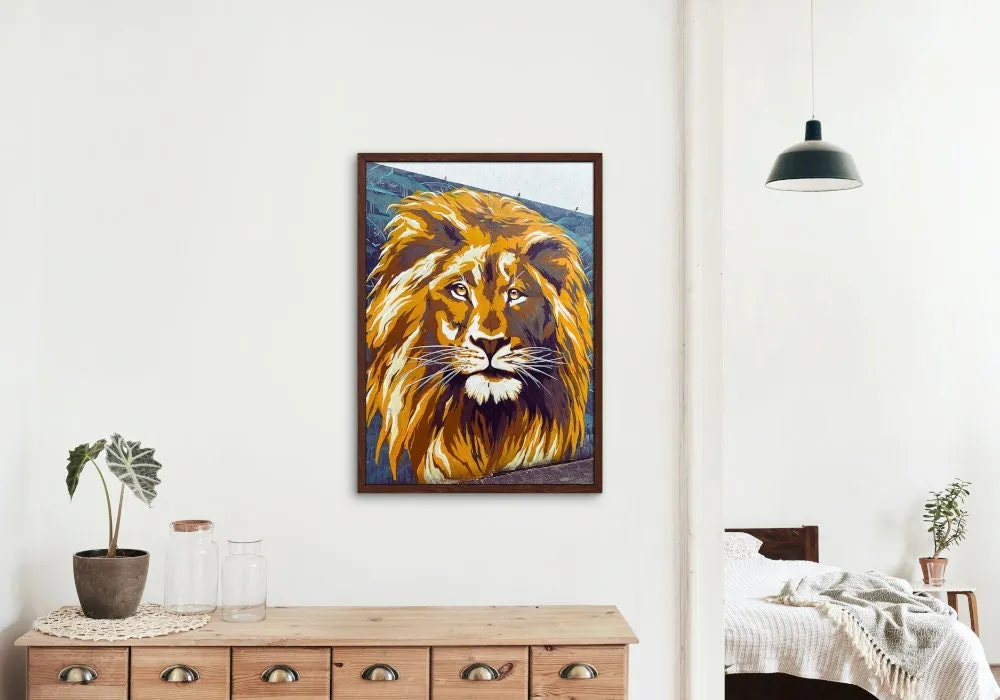 Lion Artwork PRINTABLE ART, Lion Head Image, Urban Wall Art, Cat Themed Gifts, Cool Poster, Street Style Decor, Lion Poster