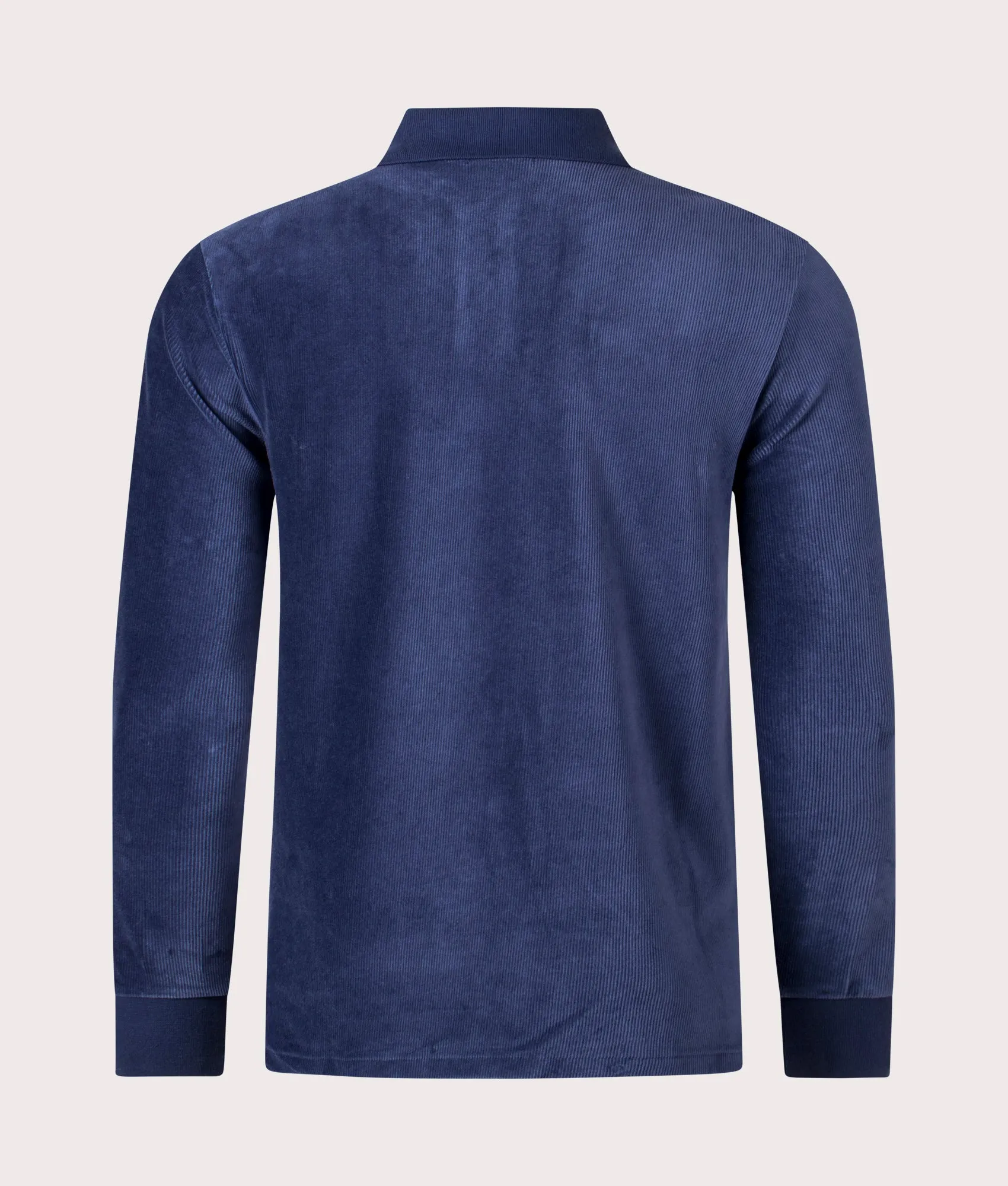 Relaxed Fit Long Sleeve Corduroy Polo Shirt
