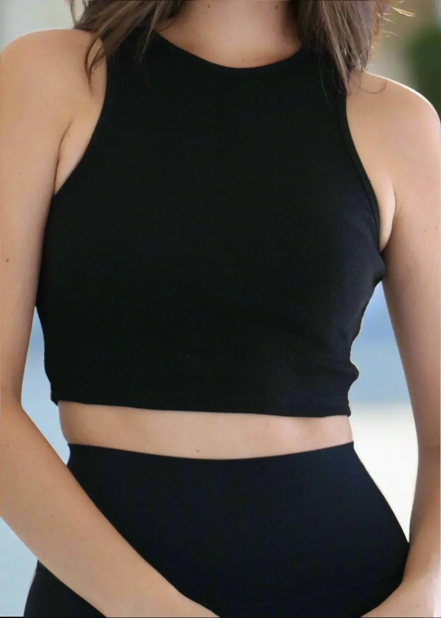 RIBBED CROP TANK TOP